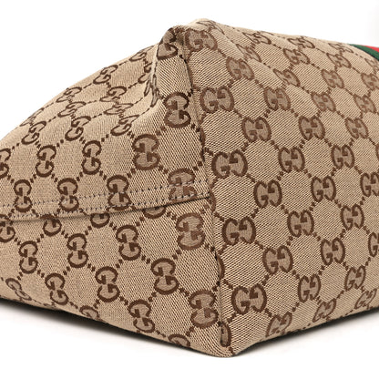 Gucci GG Monogram Web Large Giglio Tote Beige Brown 9 of 10