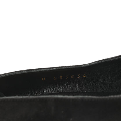 Chanel Suede Patent Calfskin Cap Toe Pearl Pumps 36 Black 9 of 10