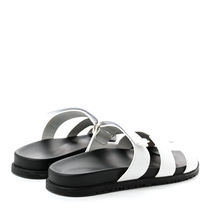 Hermes Calfskin Womens Chypre Sandals 41 White 4 of 12