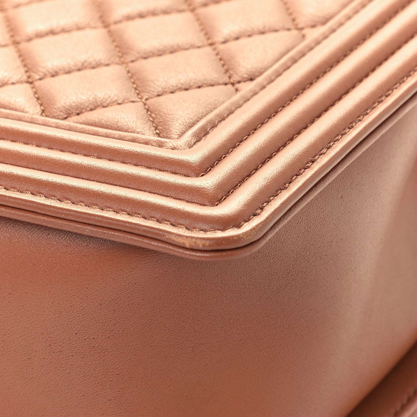 Calfskin Quilted New Medium Boy Flap Dark Beige