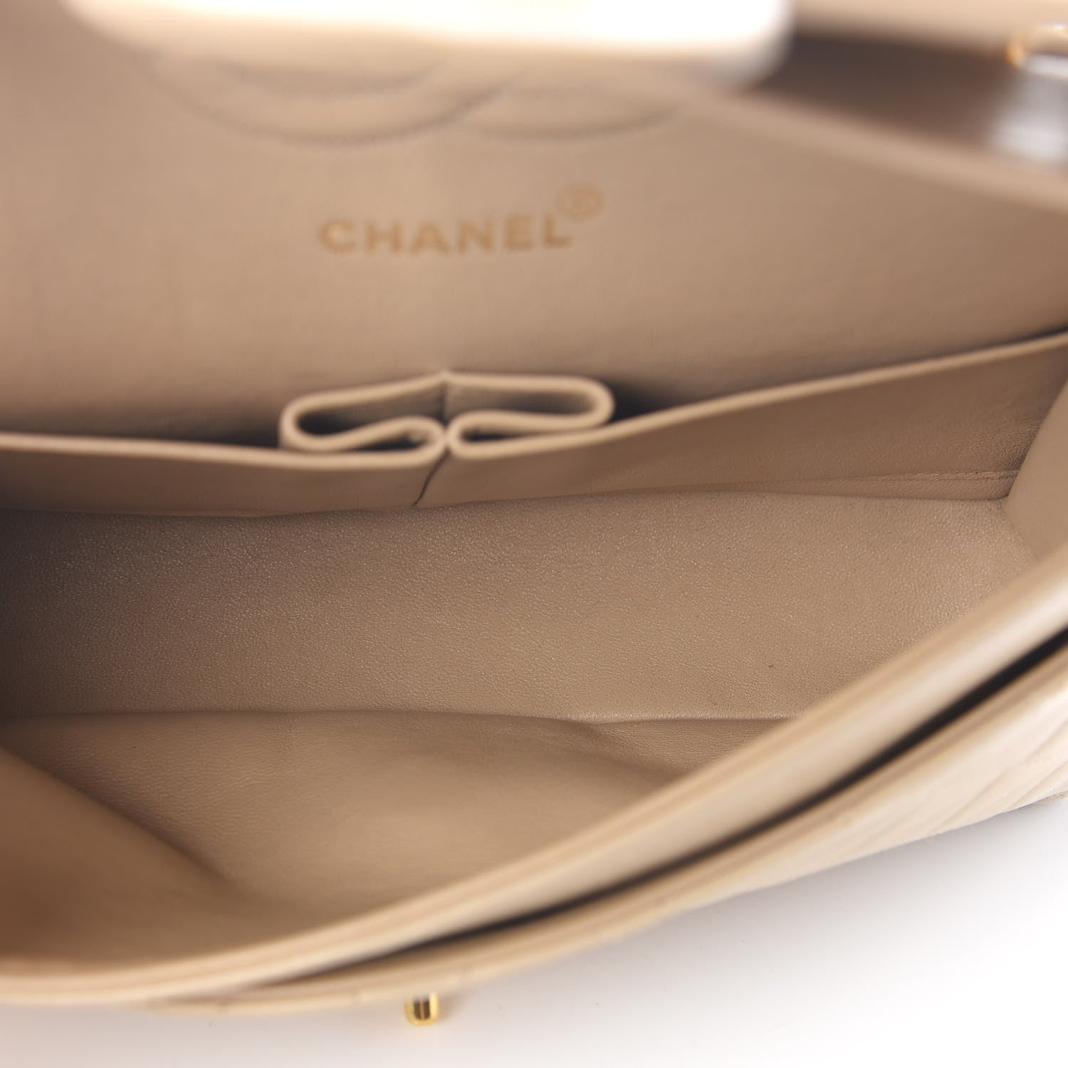 Chanel Lambskin Quilted Medium Double Flap Beige 4 of 9