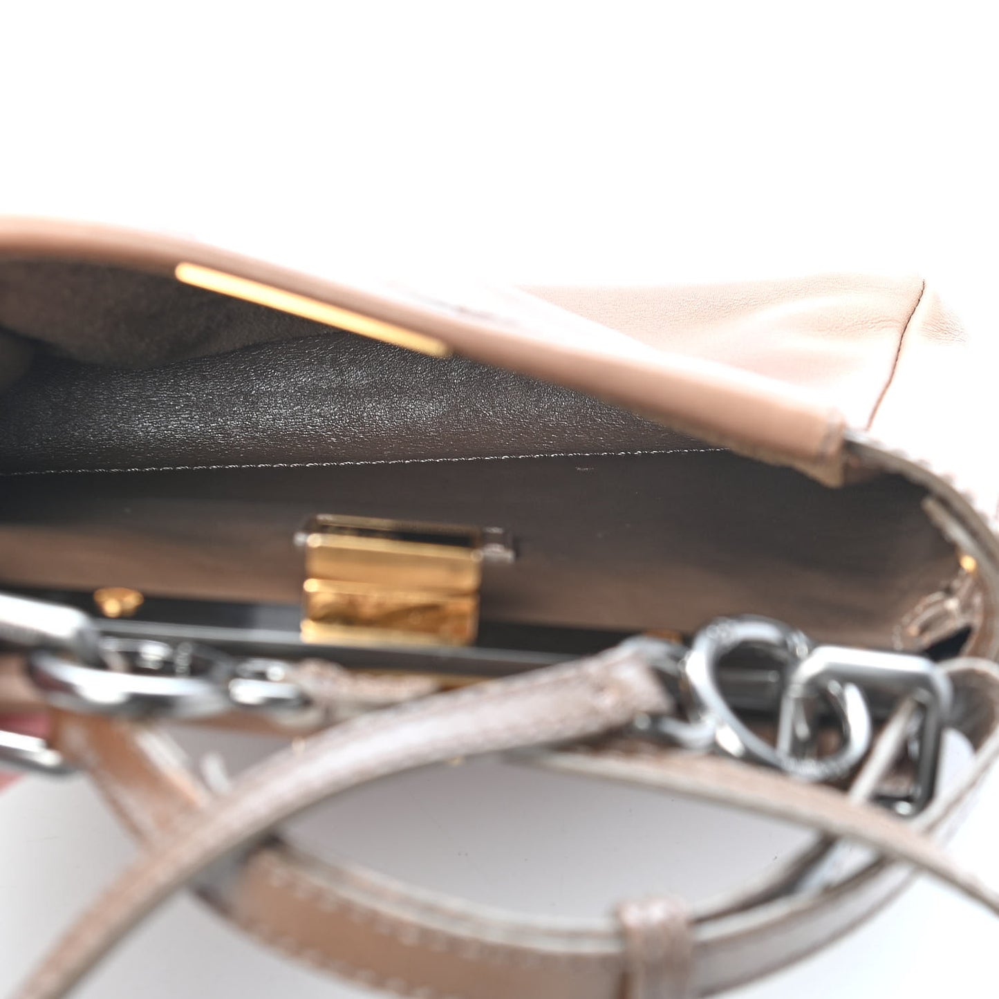 Vitello Saddle Mini Peekaboo Iconic Satchel Dove