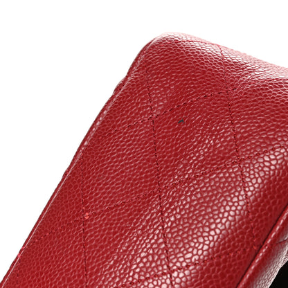 Chanel Caviar Quilted Jumbo Single Flap Red 11 of 12