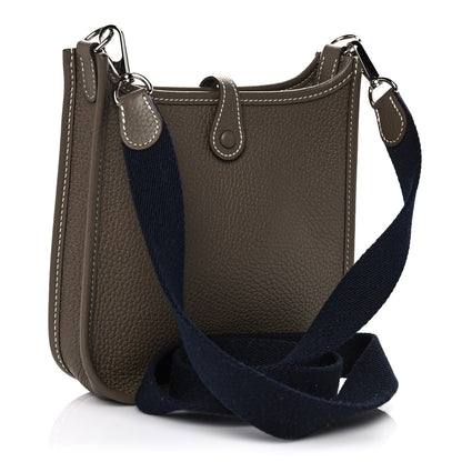 Hermes Taurillon Clemence Amazone Evelyne TPM Etoupe Bleu Indigo 3 of 10