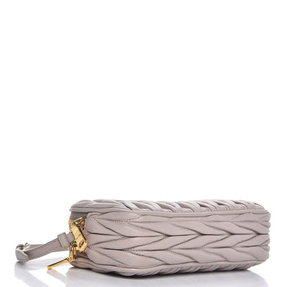 Miu Miu Nappa Matelasse Double Zip Pochette Clutch Pomice 4 of 10