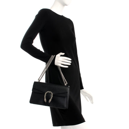 Gucci Pebbled Calfskin Small Dionysus Shoulder Bag Black 2 of 7
