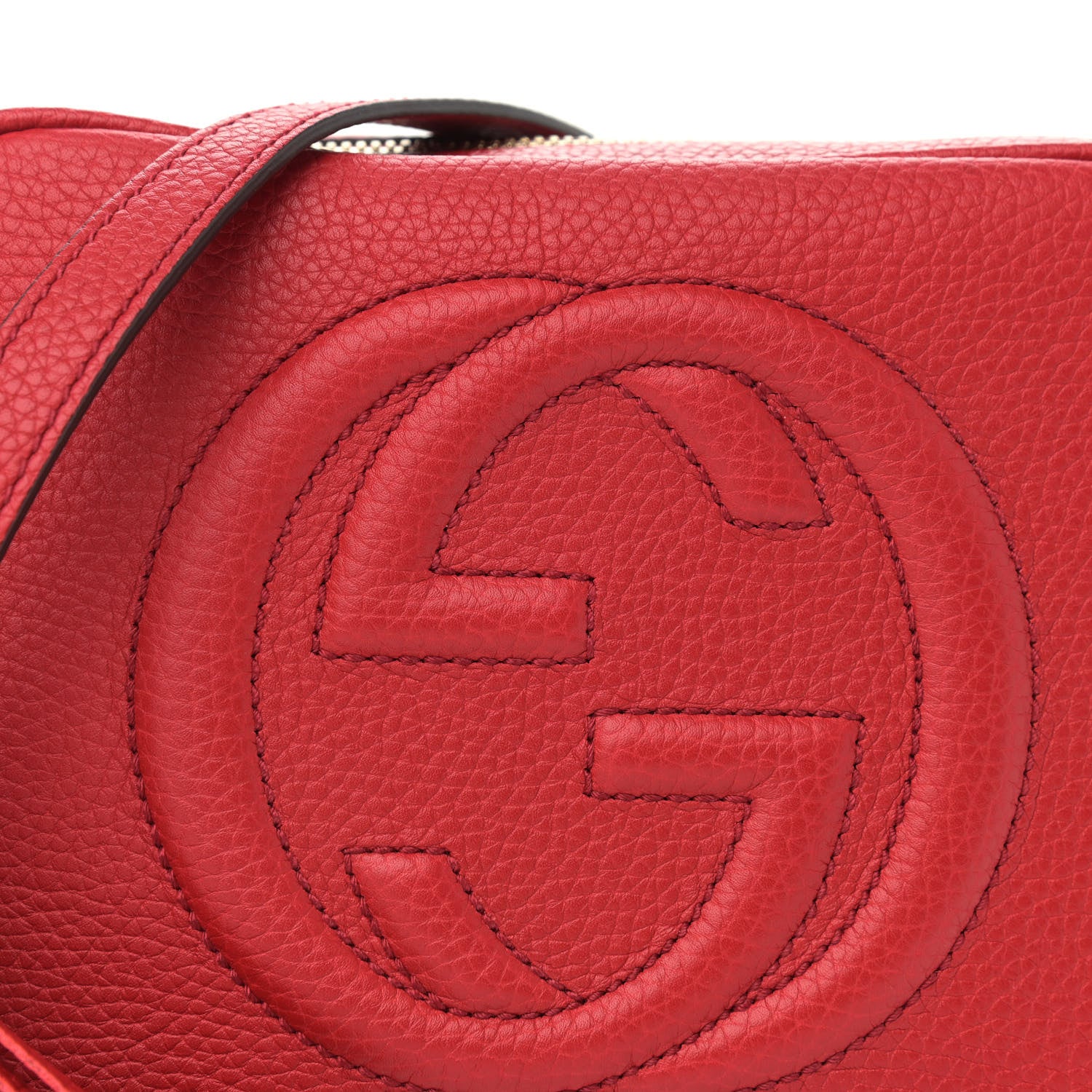 Gucci Pebbled Calfskin Small Soho Disco Bag Tabasco Red 8 of 10