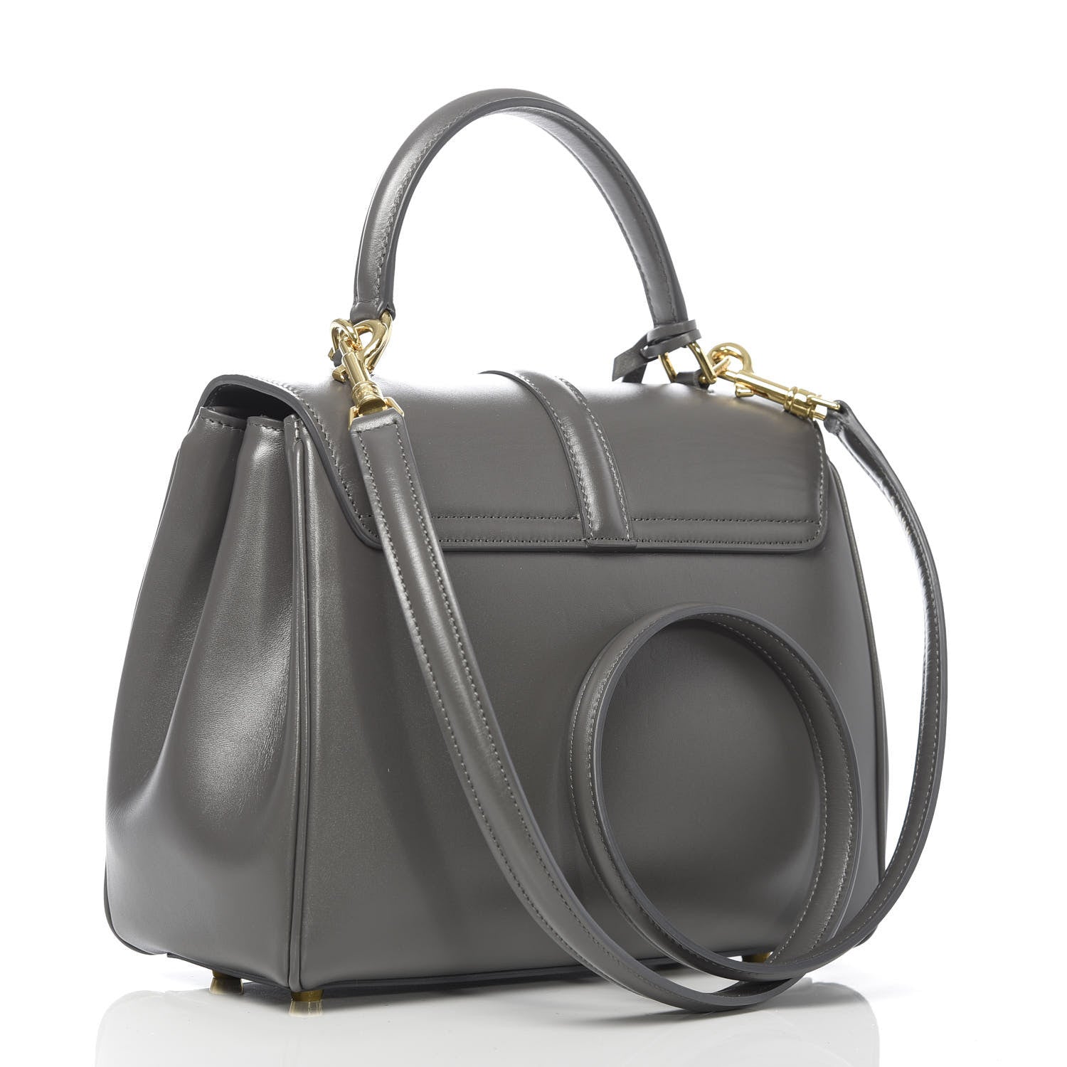Celine Satinated Calfskin Small 16 Top Handle Bag Gray 3 of 12