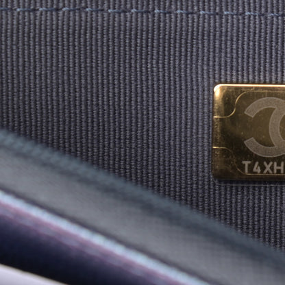 Chanel Iridescent Caviar Quilted Wallet On Chain WOC Dark Blue 8 of 12