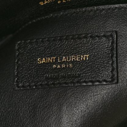 Saint Laurent Sheepskin Matelasse Chevron Monogram Medium College Bag Black 7 of 10