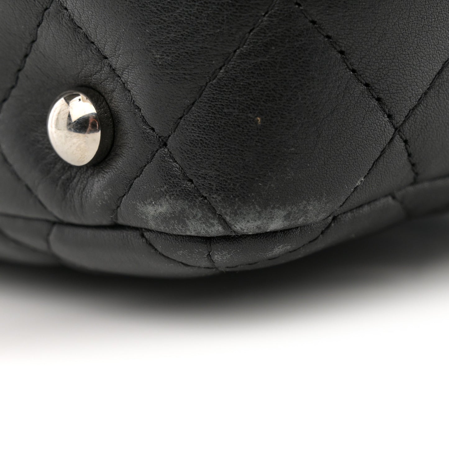 Calfskin Quilted Large Cambon Bowler Black