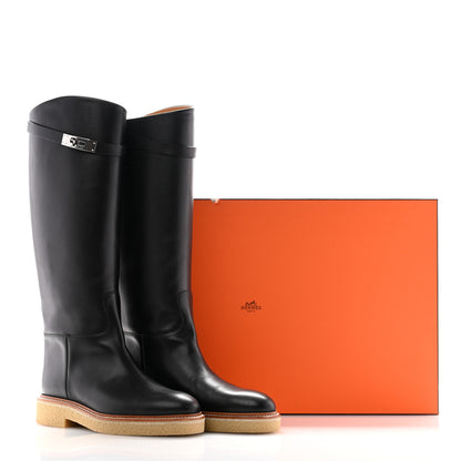 Hermes Calfskin Honey Boots 39.5 Black 9 of 9