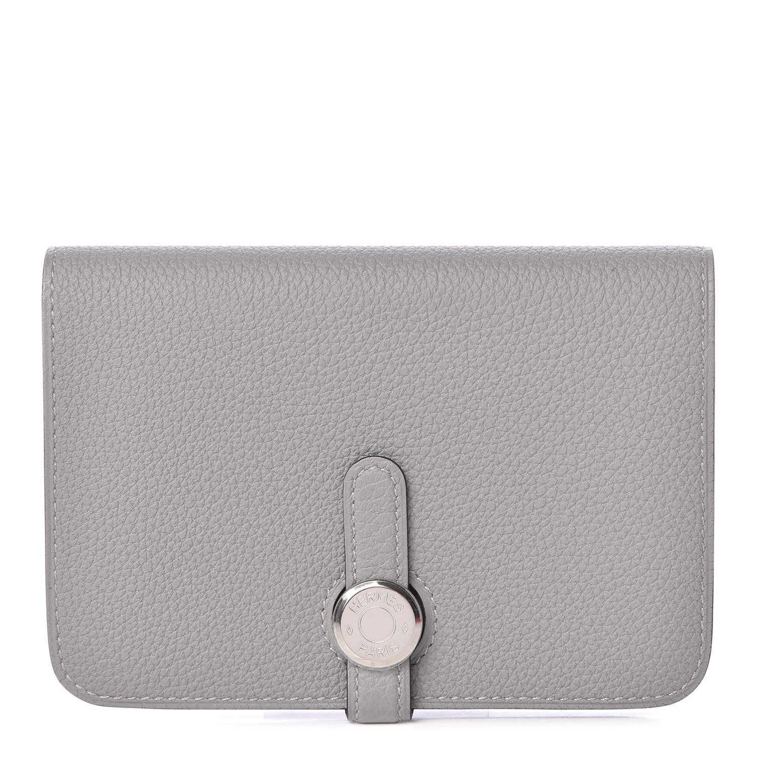 Hermes Togo Dogon Compact Wallet Gris Mouette 1 of 8