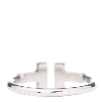 Tiffany 18K White Gold Blue Sapphire T Wire Ring 49 4.75 3 of 5