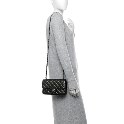 Chanel Metallic Caviar Quilted Mini Rectangular Flap Dark Grey 2 of 10