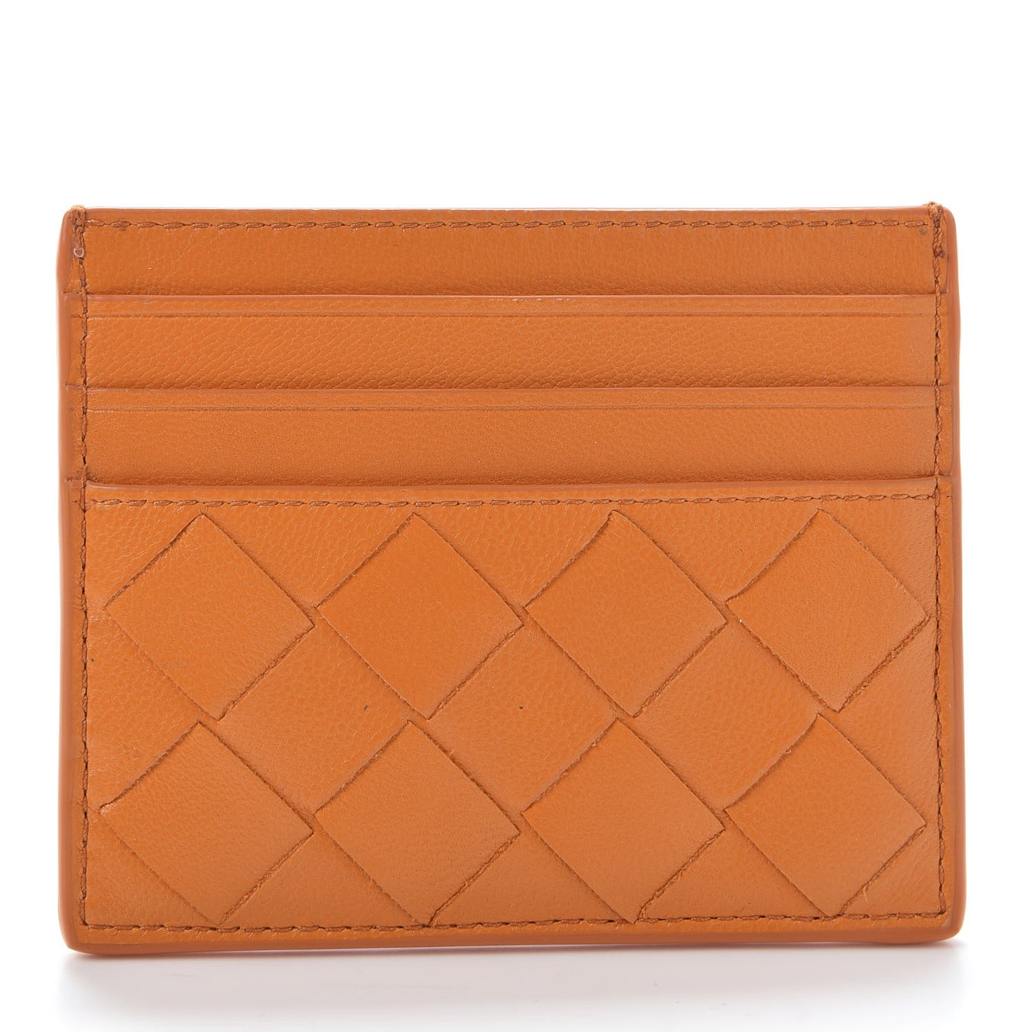 Nappa Intrecciato Card Holder Light Orange