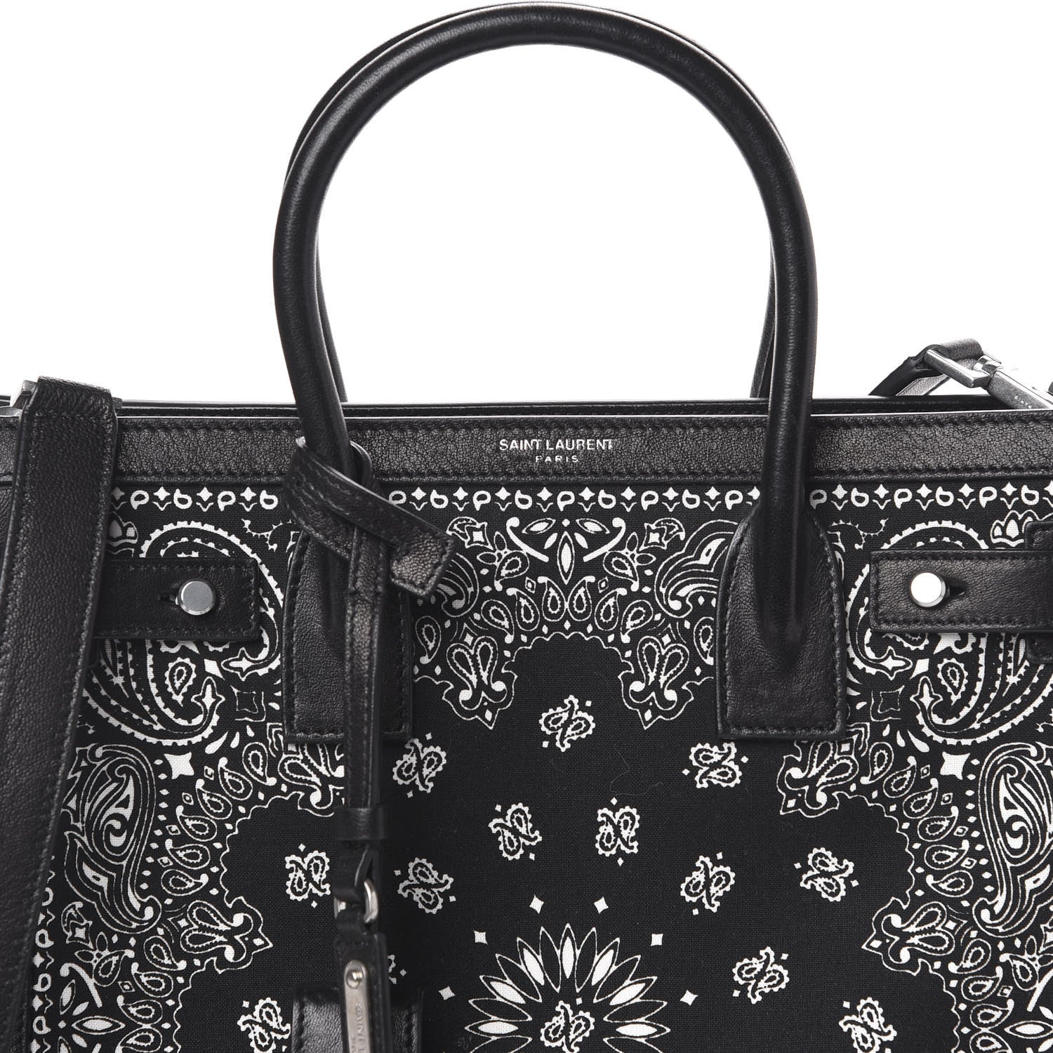 Saint Laurent Calfskin Cotton Bandana Baby Sac De Jour Black 8 of 9