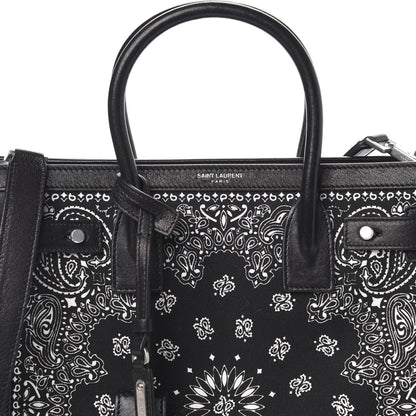 Saint Laurent Calfskin Cotton Bandana Baby Sac De Jour Black 8 of 9