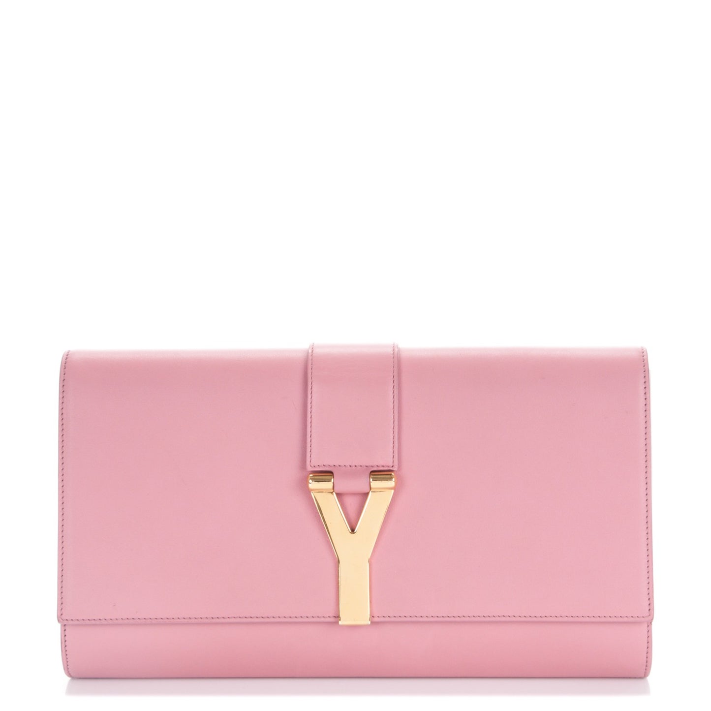 Calfskin Classic Y Ligne Clutch Dark Rose