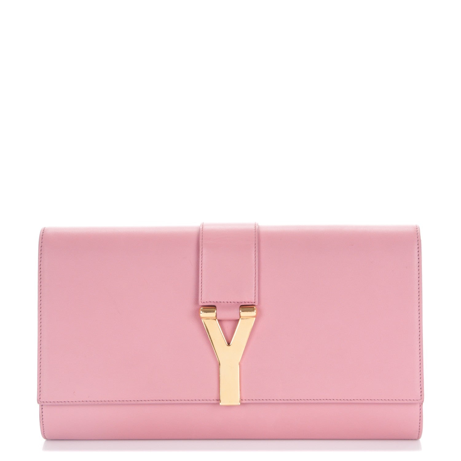 Saint Laurent Calfskin Classic Y Ligne Clutch Dark Rose 1 of 8