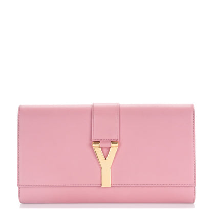 Saint Laurent Calfskin Classic Y Ligne Clutch Dark Rose 1 of 8