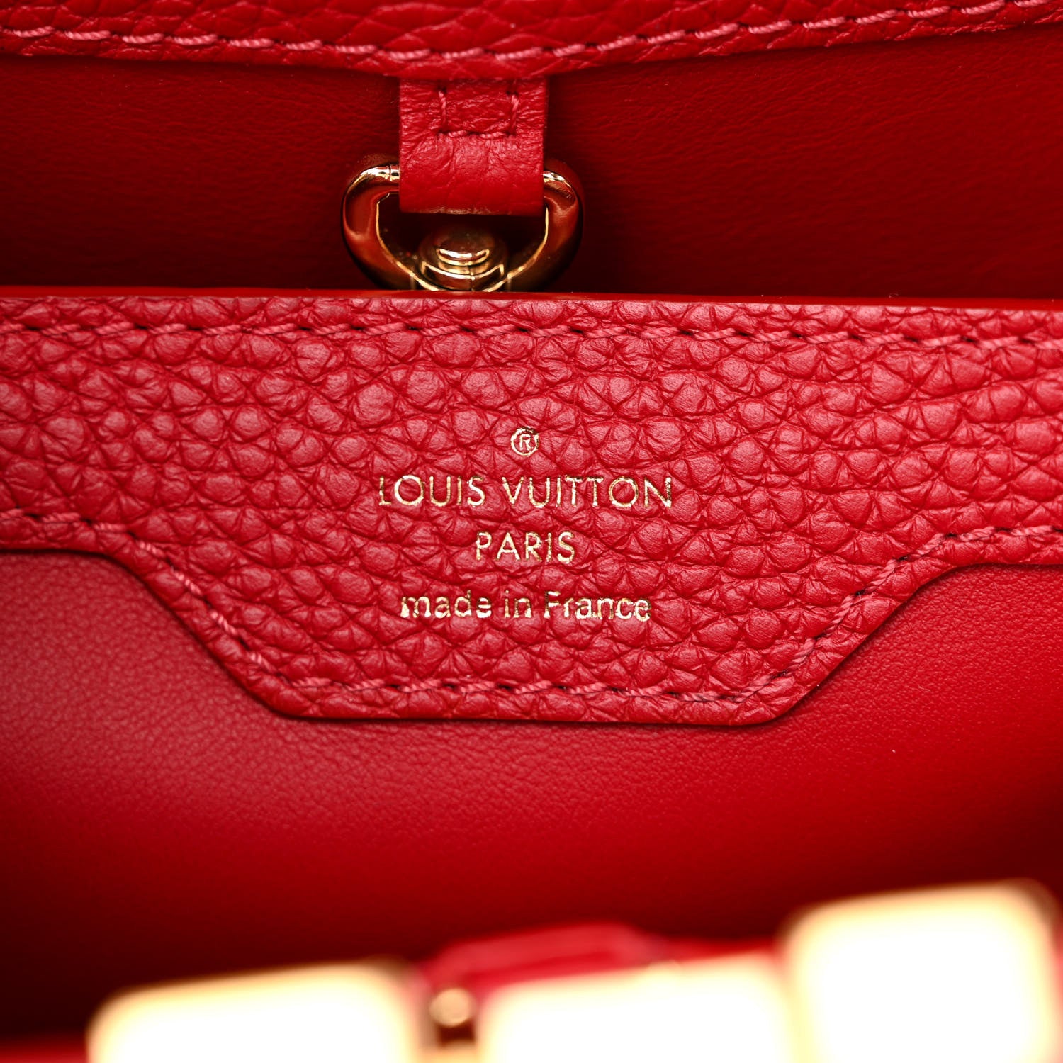 Louis Vuitton Taurillon Capucines BB Rubis 5 of 8