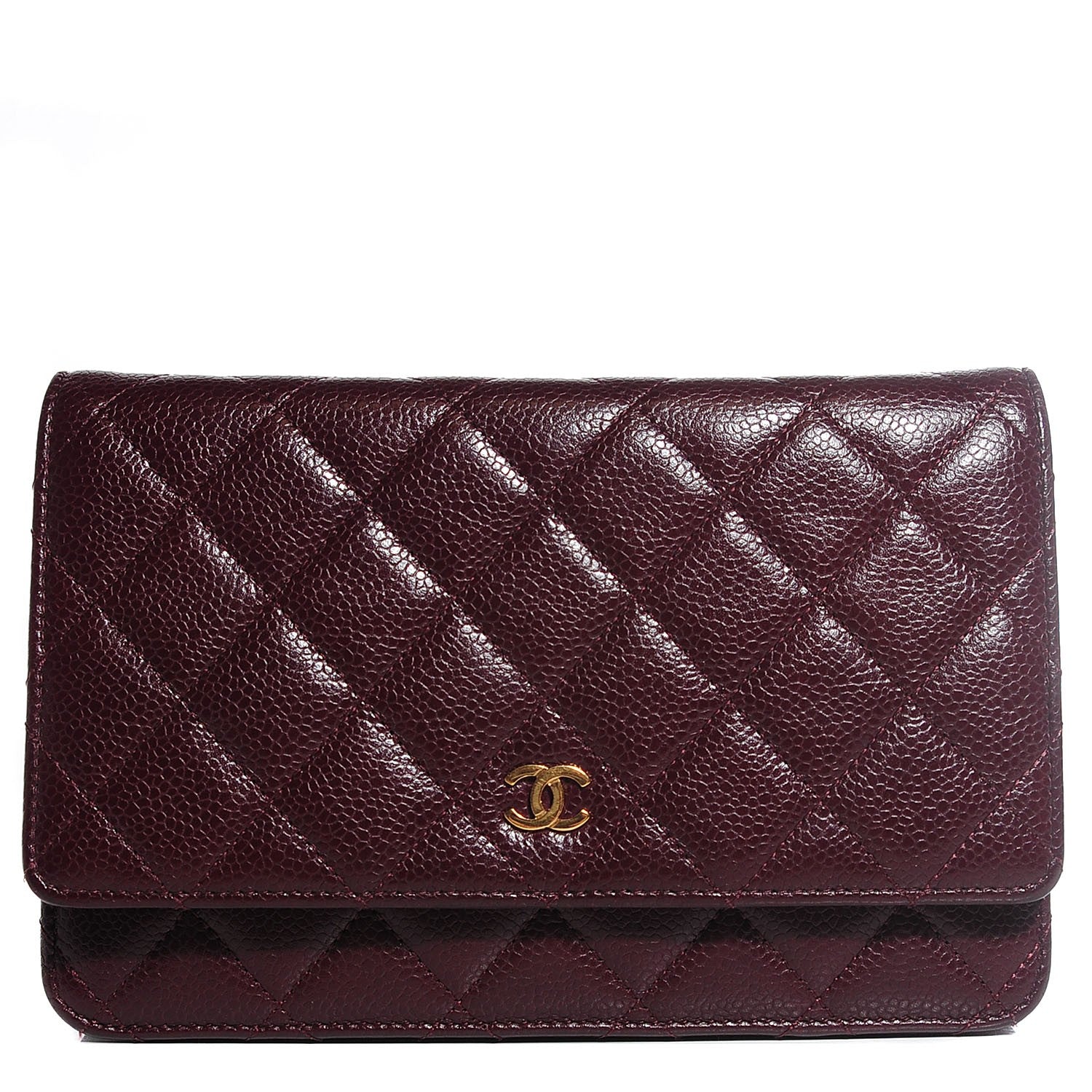 Chanel Caviar Quilted Wallet on Chain WOC Bordeaux 1 of 8