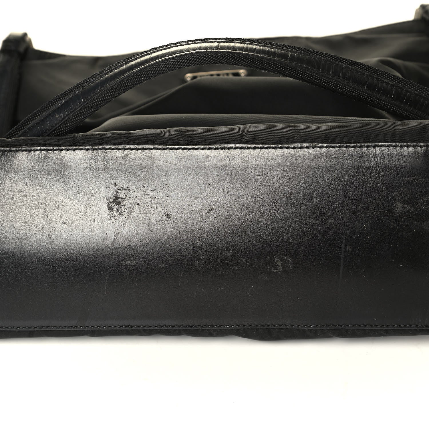 Prada Tessuto Nylon Soft Calf Shoulder Bag Black 6 of 8