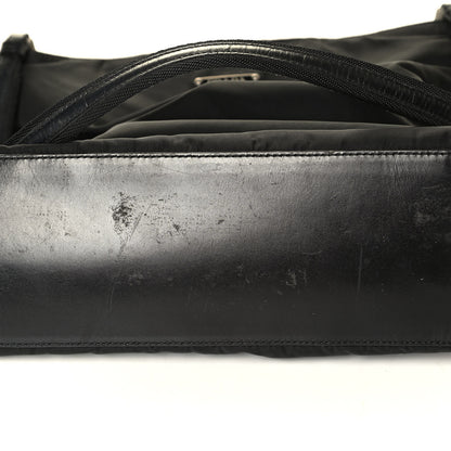 Prada Tessuto Nylon Soft Calf Shoulder Bag Black 6 of 8