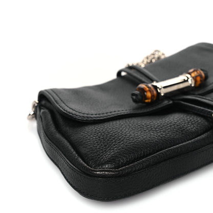 Gucci Calfskin Bamboo Croisette Evening Bag Black 8 of 9