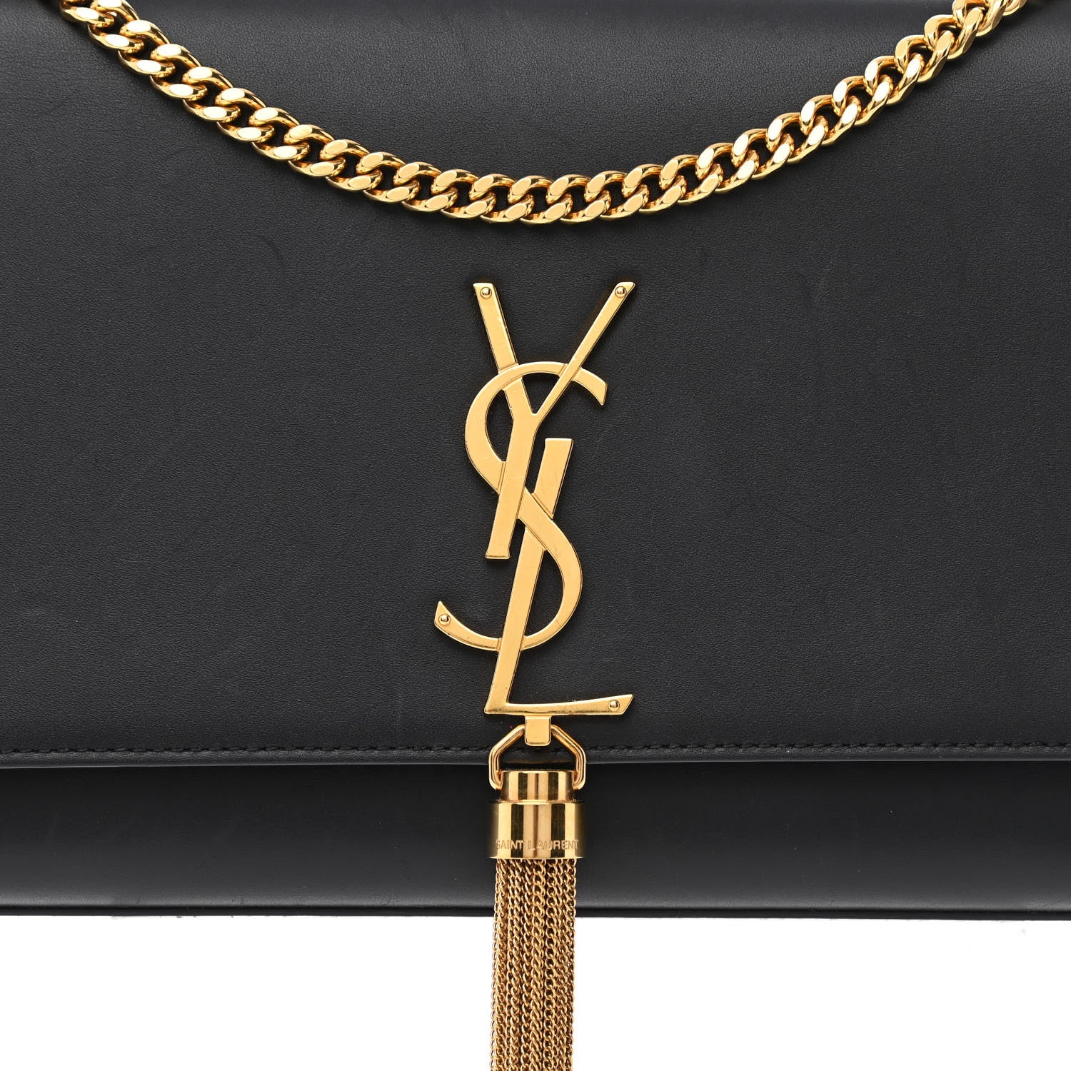 Saint Laurent Smooth Calfskin Medium Classic Monogram Kate Tassel Satchel Black 8 of 12