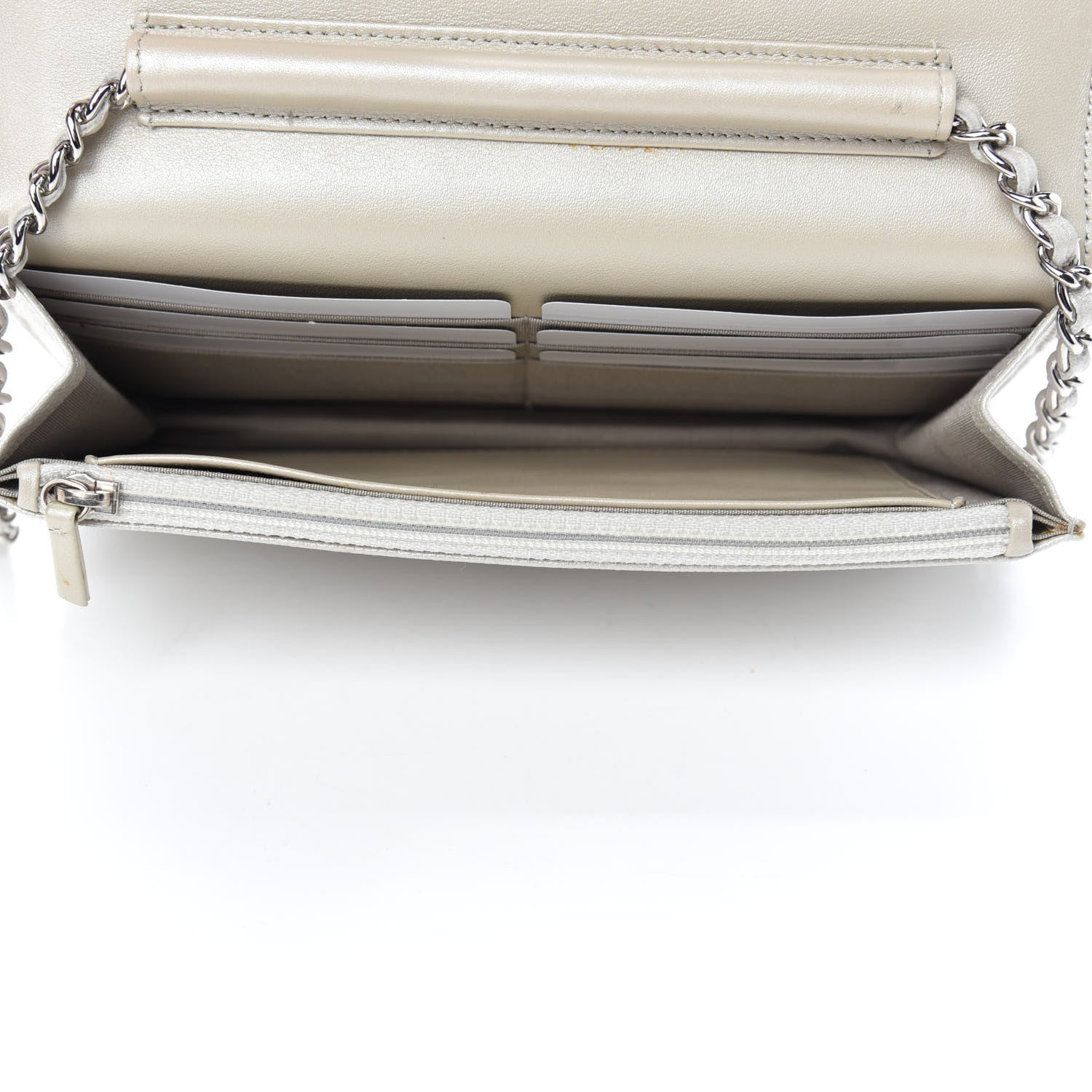 Chanel Caviar Sevruga Wallet on Chain WOC Silver 5 of 15