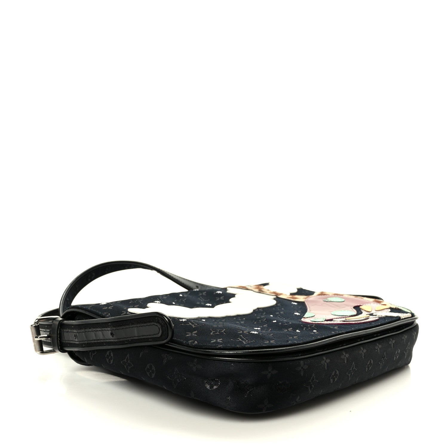 Louis Vuitton Satin Mini Monogram Conte De Fees Patchwork Musette Black 4 of 10