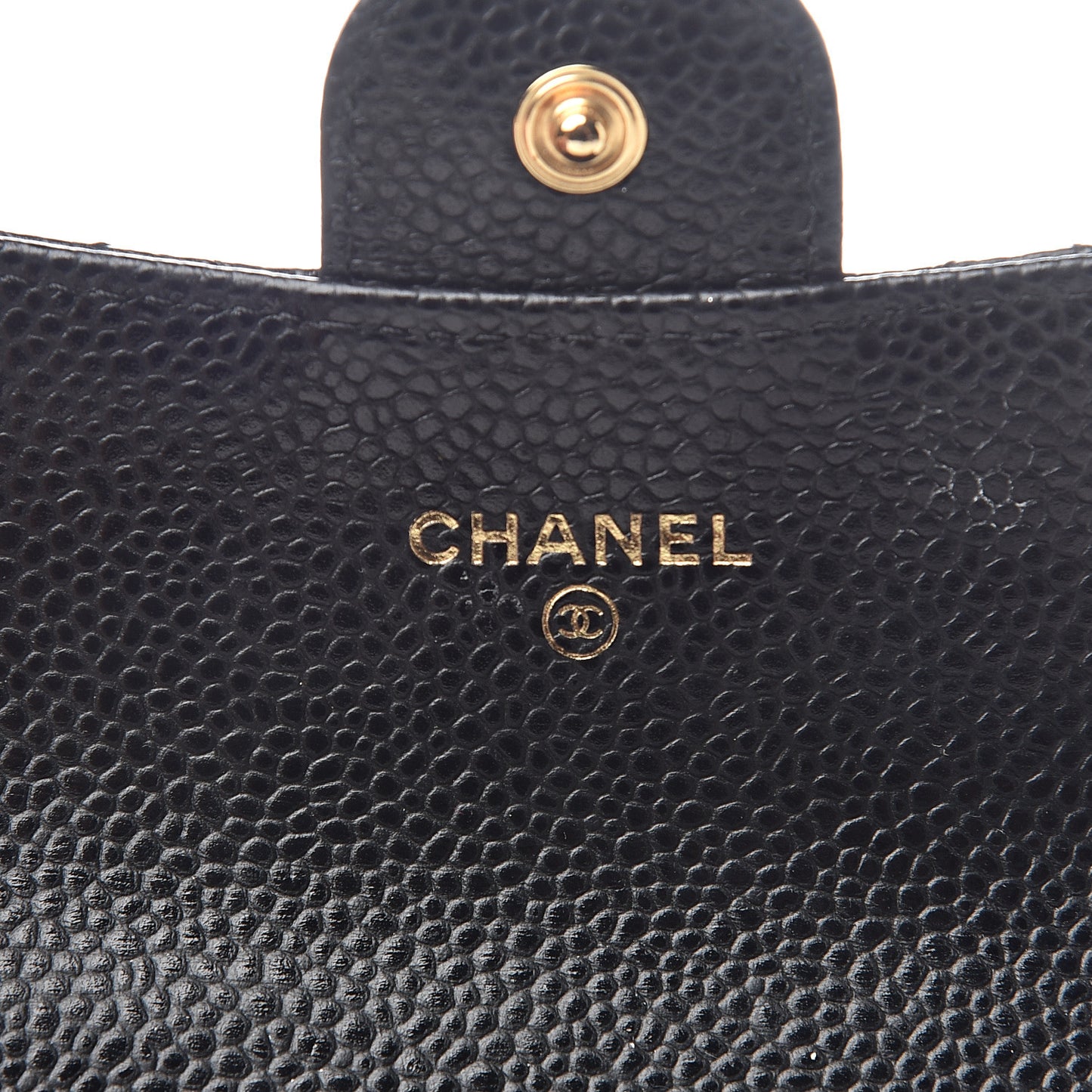 Caviar Quilted Flap Card Holder Black