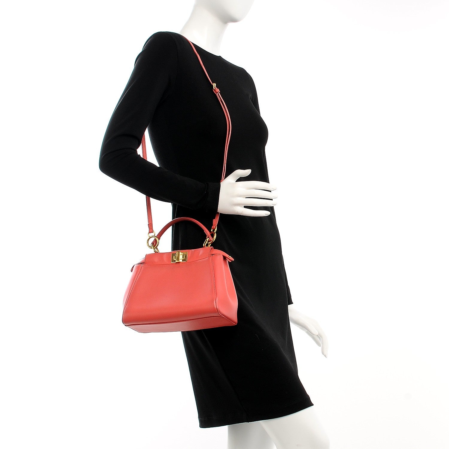 Fendi Nappa Mini Peekaboo Iconic Satchel Rosa Exstasy 2 of 11
