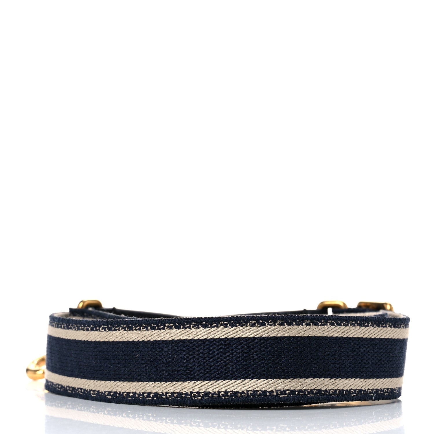 Christian Dior Canvas Embroidered Shoulder Strap Blue 2 of 7