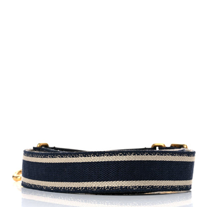 Christian Dior Canvas Embroidered Shoulder Strap Blue 2 of 7