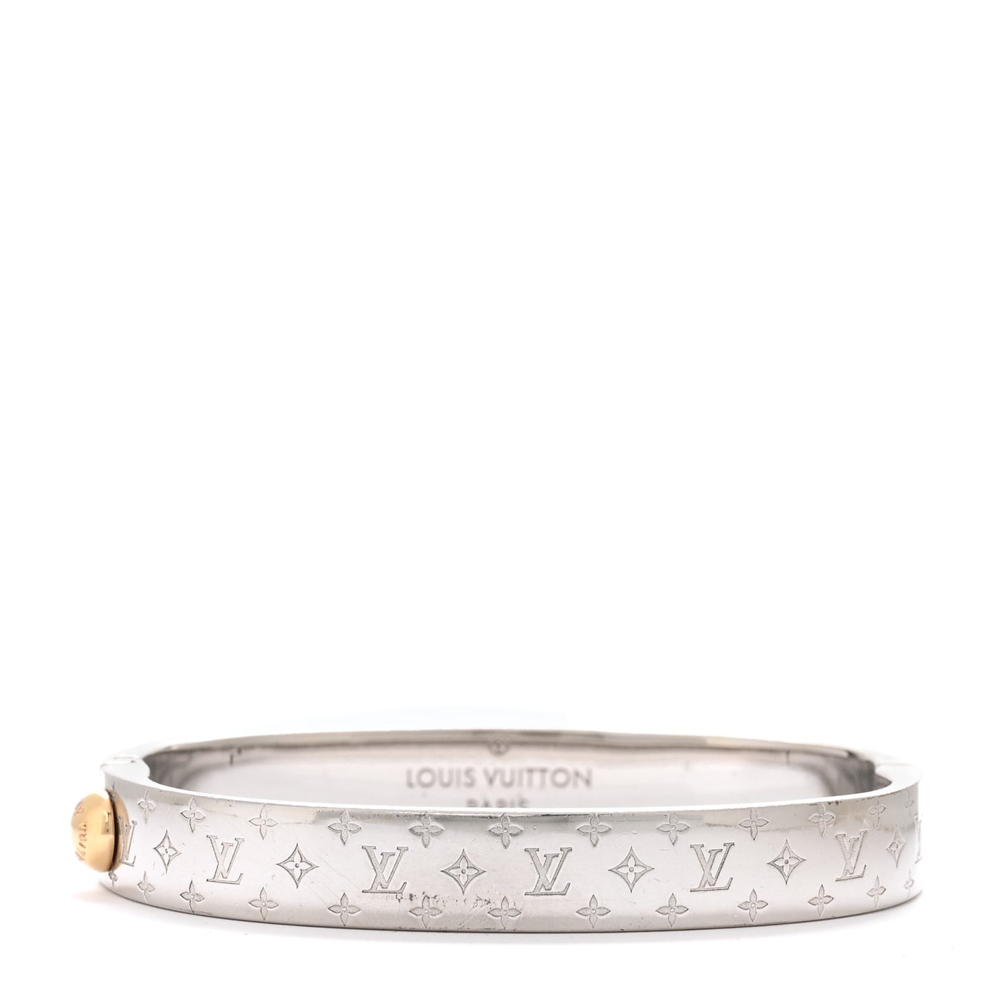 Brass Palladium Plated Nanogram Cuff M Silver