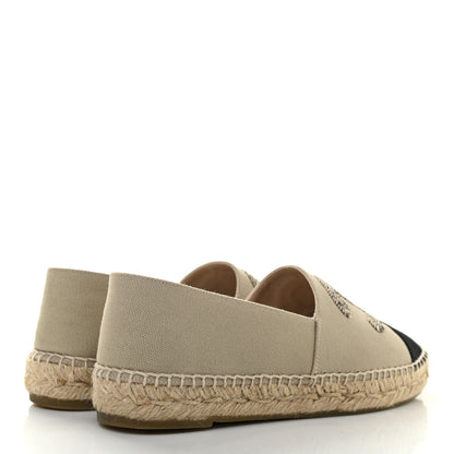 Chanel Canvas Grosgrain CC Espadrilles 38 Light Green Black 4 of 7