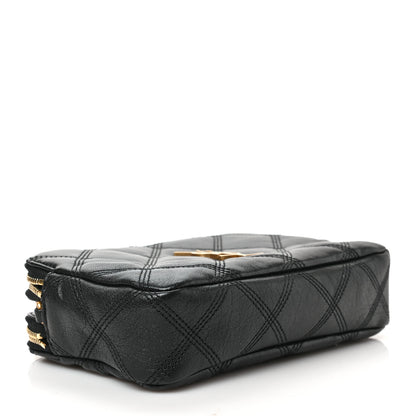 Saint Laurent Grained Lambskin Quilted Mini Becky Double Zip Bag Black 4 of 8