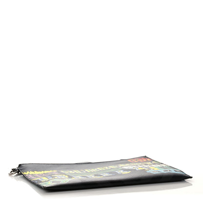 Burberry Coated Canvas Graffiti Print Zip Pouch Black 4 of 10