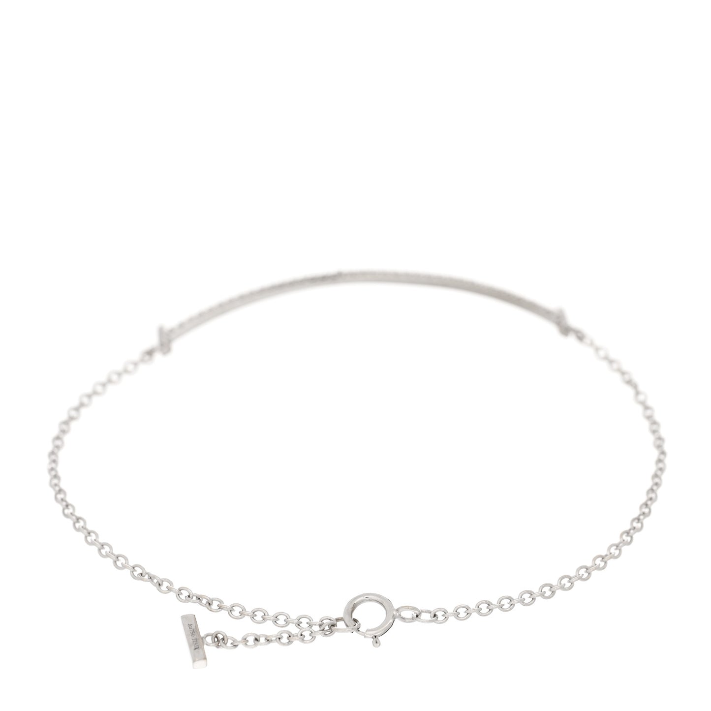 18K White Gold Diamond T Smile Bracelet