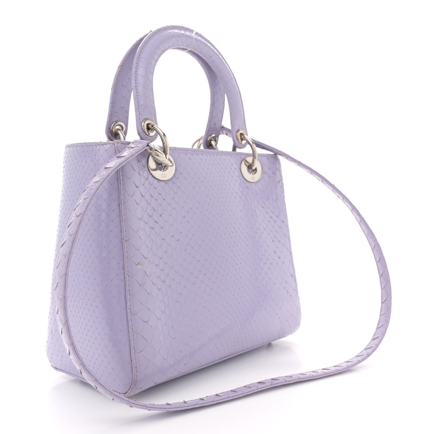 Christian Dior Snakeskin Medium Lady Dior Purple 3 of 13