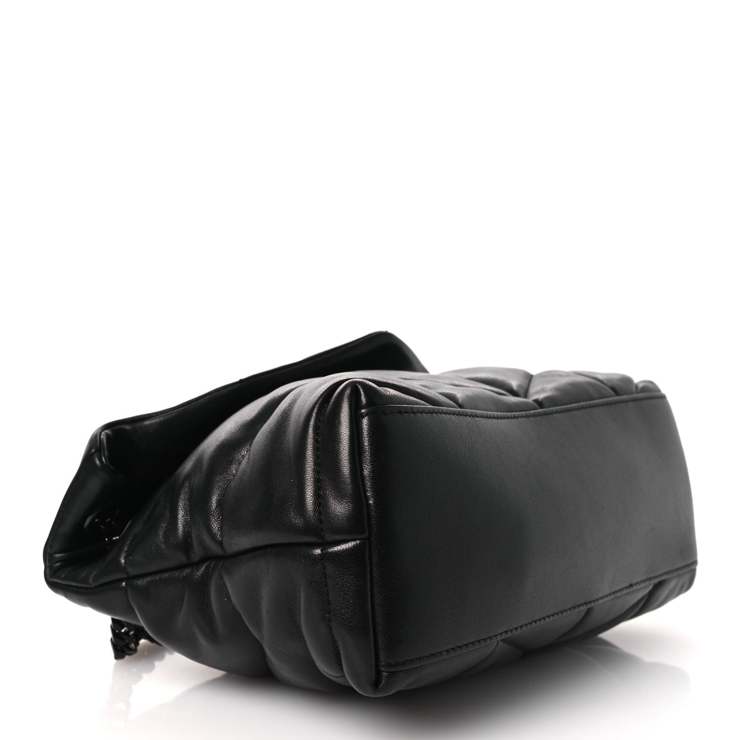 Lambskin Quilted Toy Loulou Puffer Monogram Monochrome Chain Satchel Black