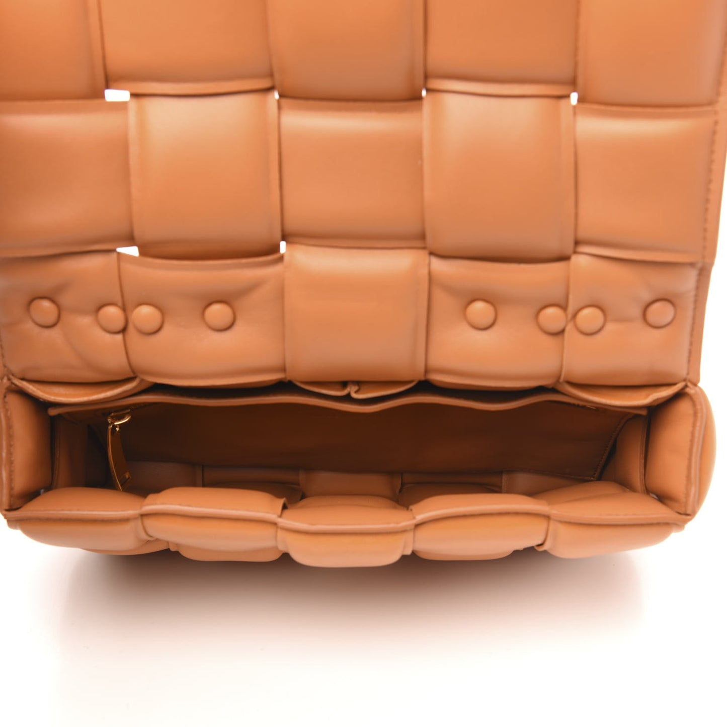 Lambskin Maxi Intreccio Padded Chain Cassette Crossbody Bag Clay