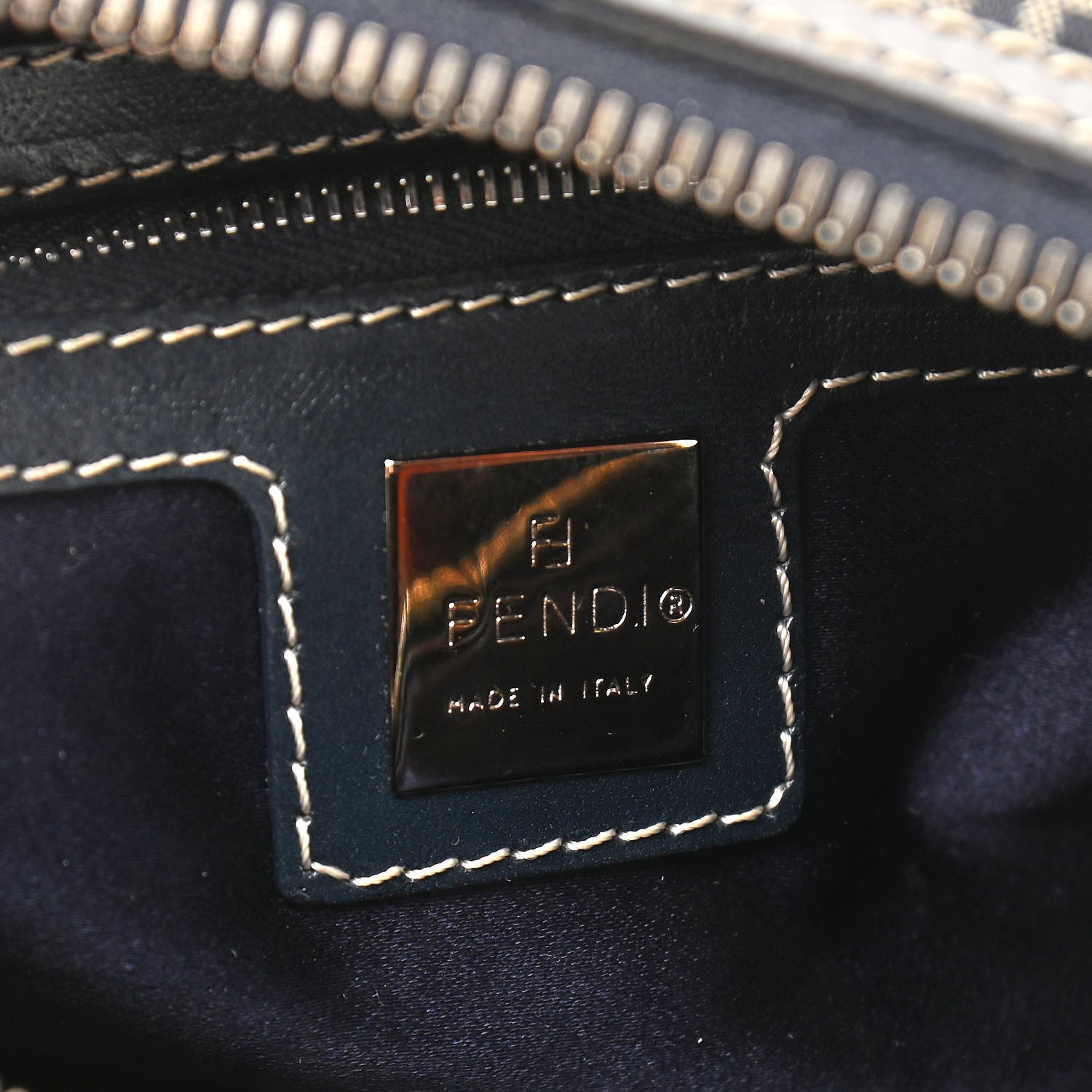 Fendi Zucca Boston Navy 5 of 13