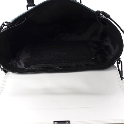 3.1 Phillip Lim 3.1 Textured Calfskin Colorblock Large Pashli Satchel Dark Teal 5 of 9