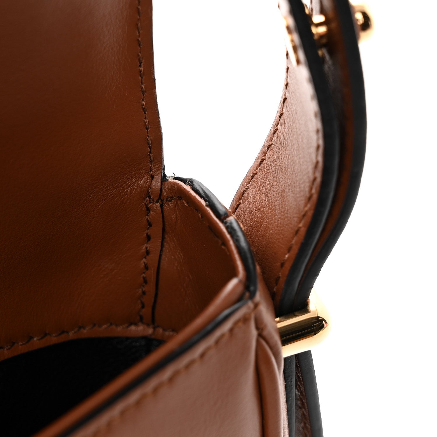 Prada Soft Calfskin Traingle Arque Flap Shoulder Bag Cognac 10 of 10