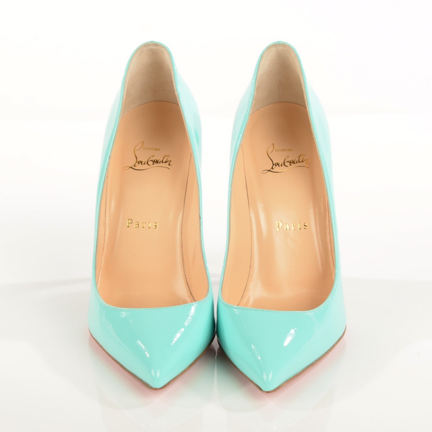 Christian Louboutin Patent Pigalle Follies 100 Pumps 38.5 Opaline 2 of 7