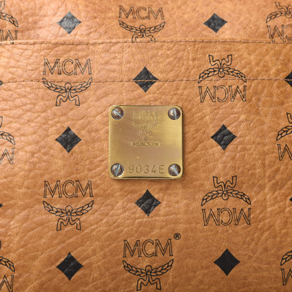 MCM Visetos Shopper Tote Cognac 9 of 10